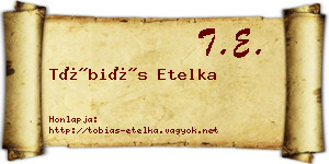Tóbiás Etelka névjegykártya