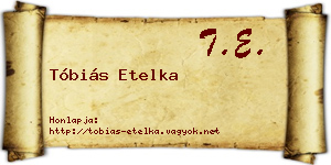 Tóbiás Etelka névjegykártya