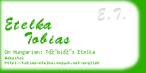 etelka tobias business card